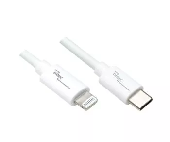 USB C til Lightning-kabel, MFi, æske, hvid, 0,50 m MFi certificeret, synkroniserings- og hurtigopladningskabel